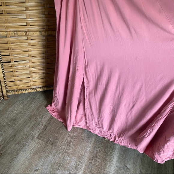 Torrid dusty Pink mauve Maxi Dress with Pleated Flutter Sleeves plus size 3X - Picture 8 of 11